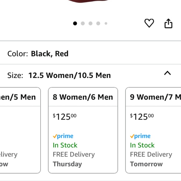 Peloton Cycling Bike Shoes with Cleats Bike  Woman's Size 8 Men’s 6 Red Black - Picture 13 of 14